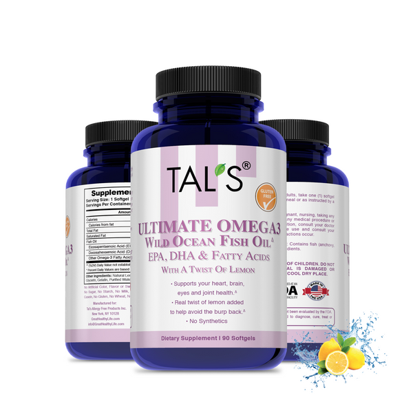 TAL'S Ultimate Omega 3, Wild Ocean Fish Oil, EPA, DHA & Fatty Acids with A Twist of Lemon! TAL'S Ultimate Omega 3, Wild Ocean Fish Oil, EPA, DHA & Fatty Acids with A Twist of Lemon!